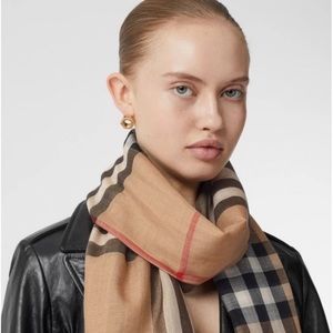 Burberry Giant Check Gauze Scarf